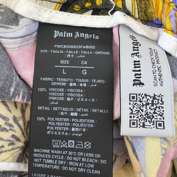 Palm Angels Pink and Yellow Graphic Blouse and Shorts set, size L, made in Italy - Picture 15 of 16